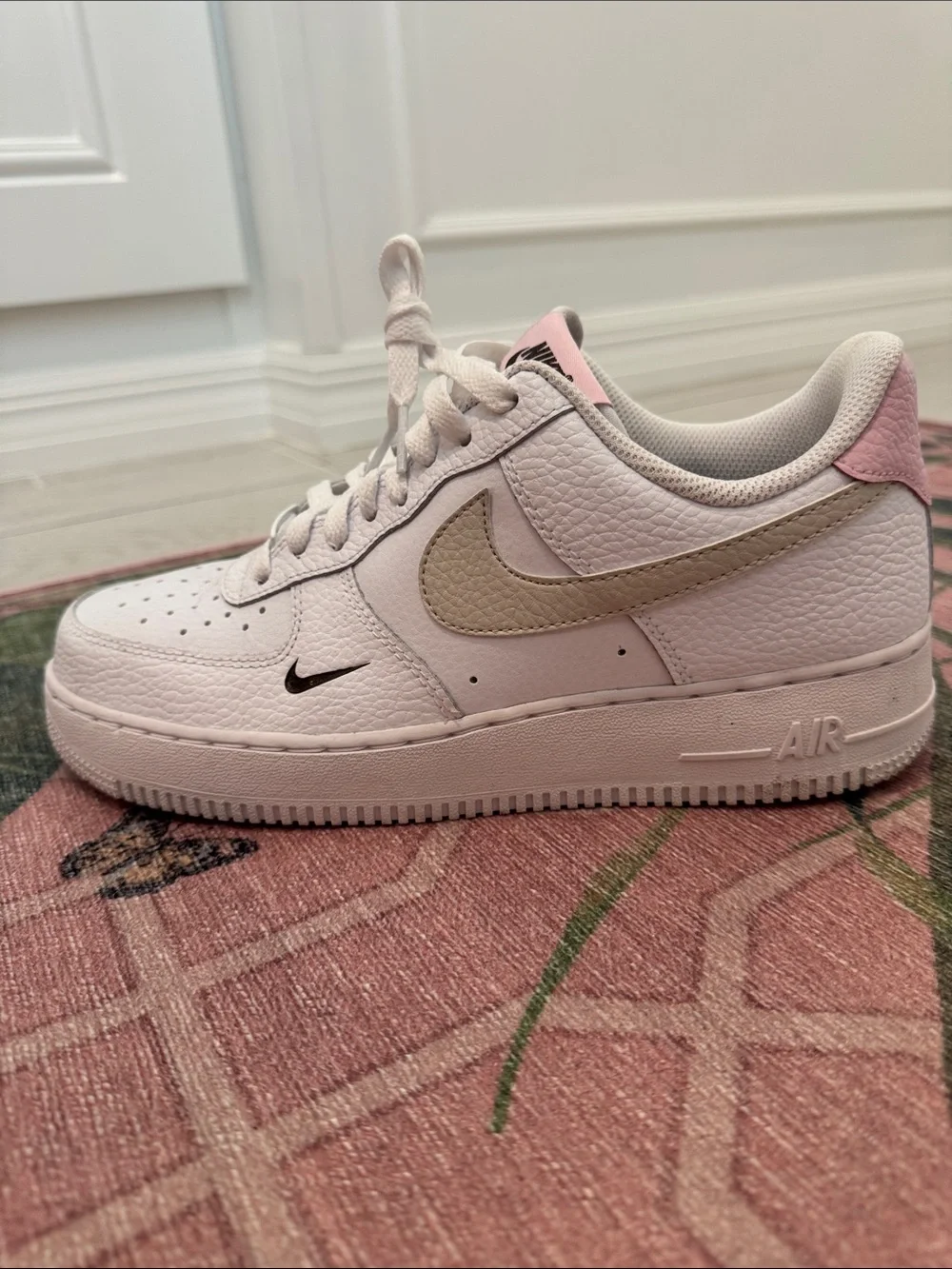 Nike Air Force Ones White Light Orewood Brown Pink Foam 9